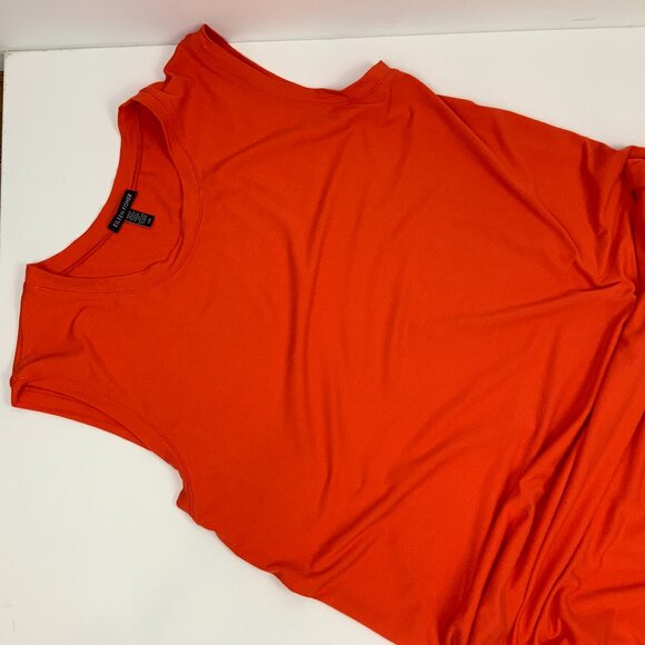 Eileen Fisher Orange Sleeveless Crewneck Shift Midi Dress Large - Picture 14 of 16